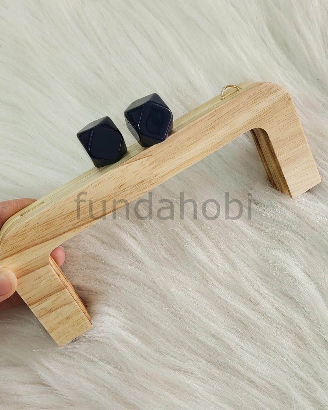 Boncuklu Mıknatıslı&Vidalı Ahşap Burs KoyuLacivert