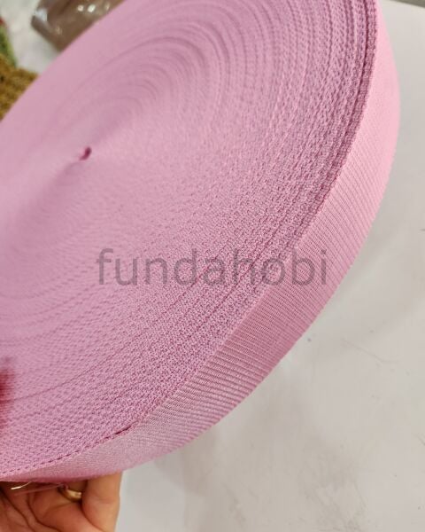 Şerit Kolon Polyester Çanta Askısı 4 cm -Pembe