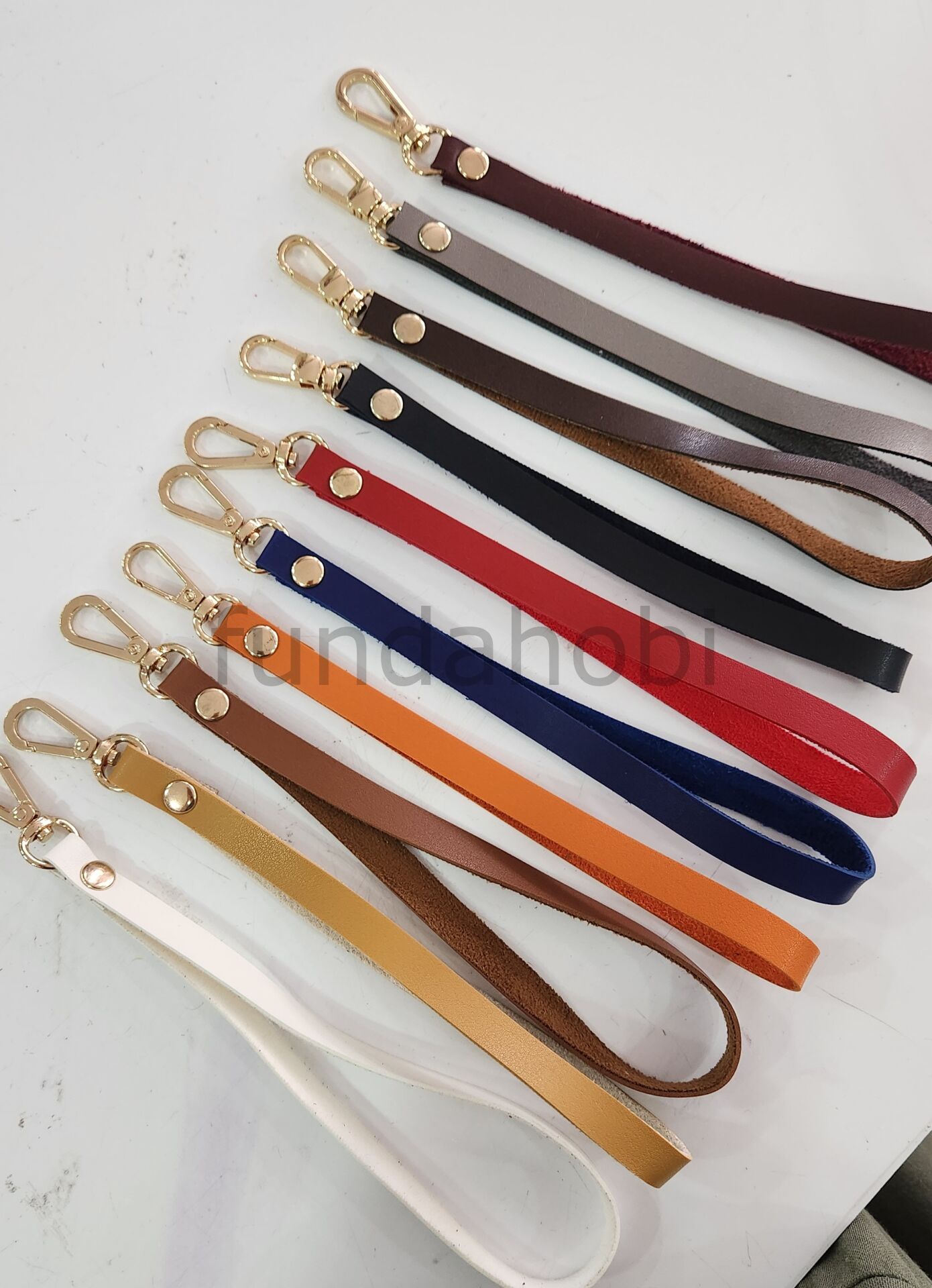 Fundahobi Gold Aparatlı Deri Çanta Elciği - Portföy ve Clutch Çanta Bileklik Sapı