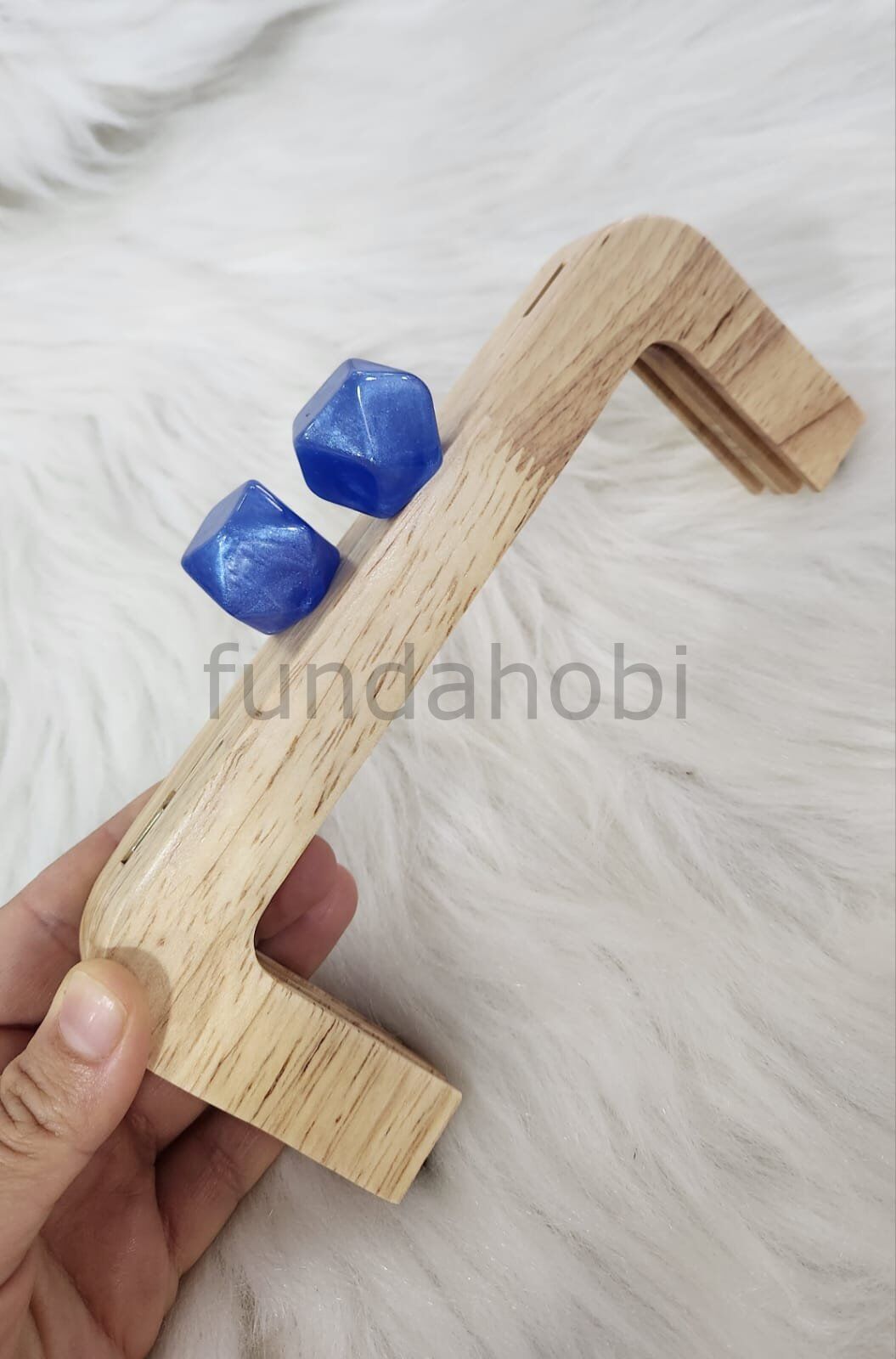 Boncuklu Mıknatıslı&Vidalı Ahşap Burs KotMavisi