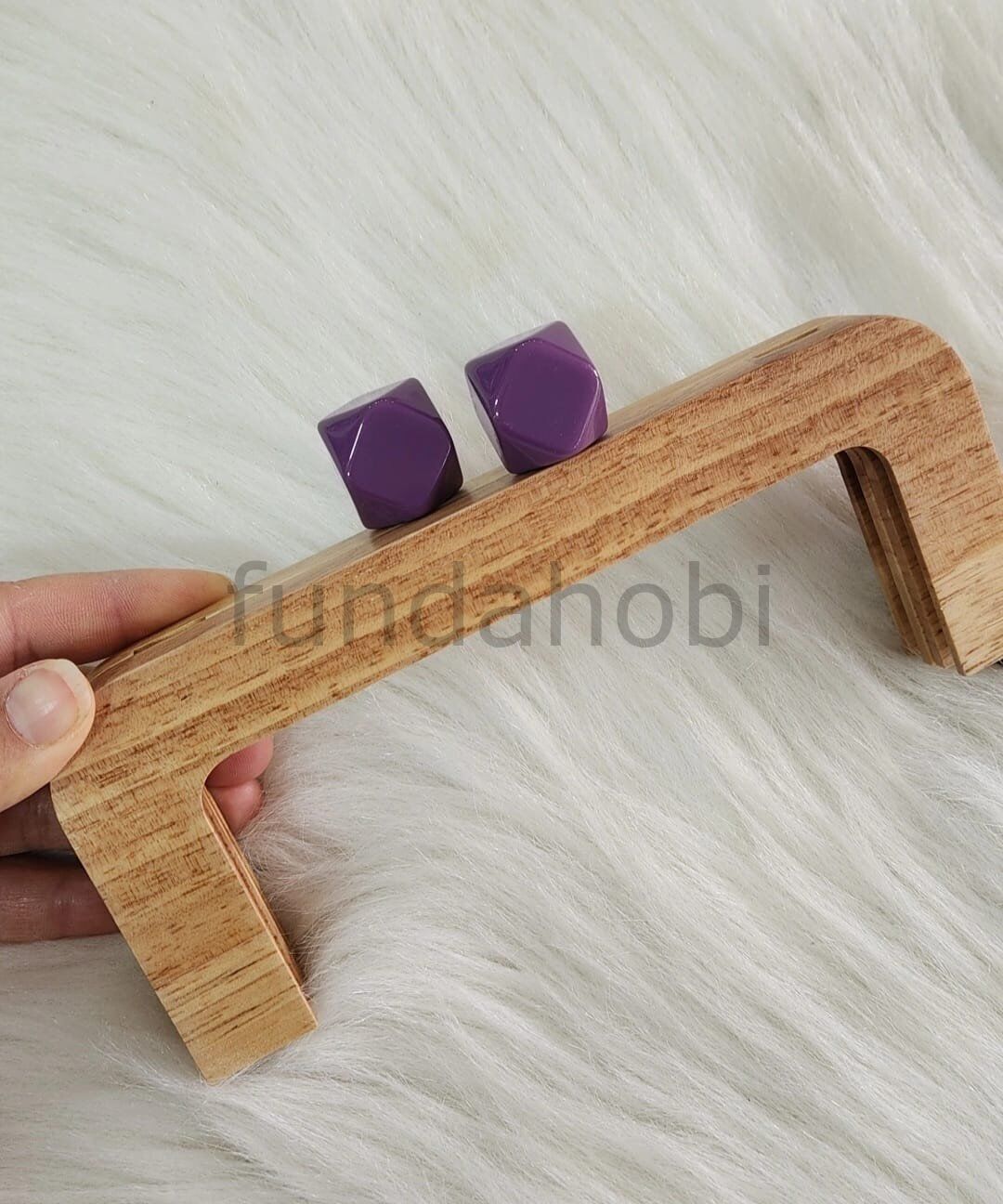 Boncuklu Mıknatıslı&Vidalı Ahşap Burs LAVANTA