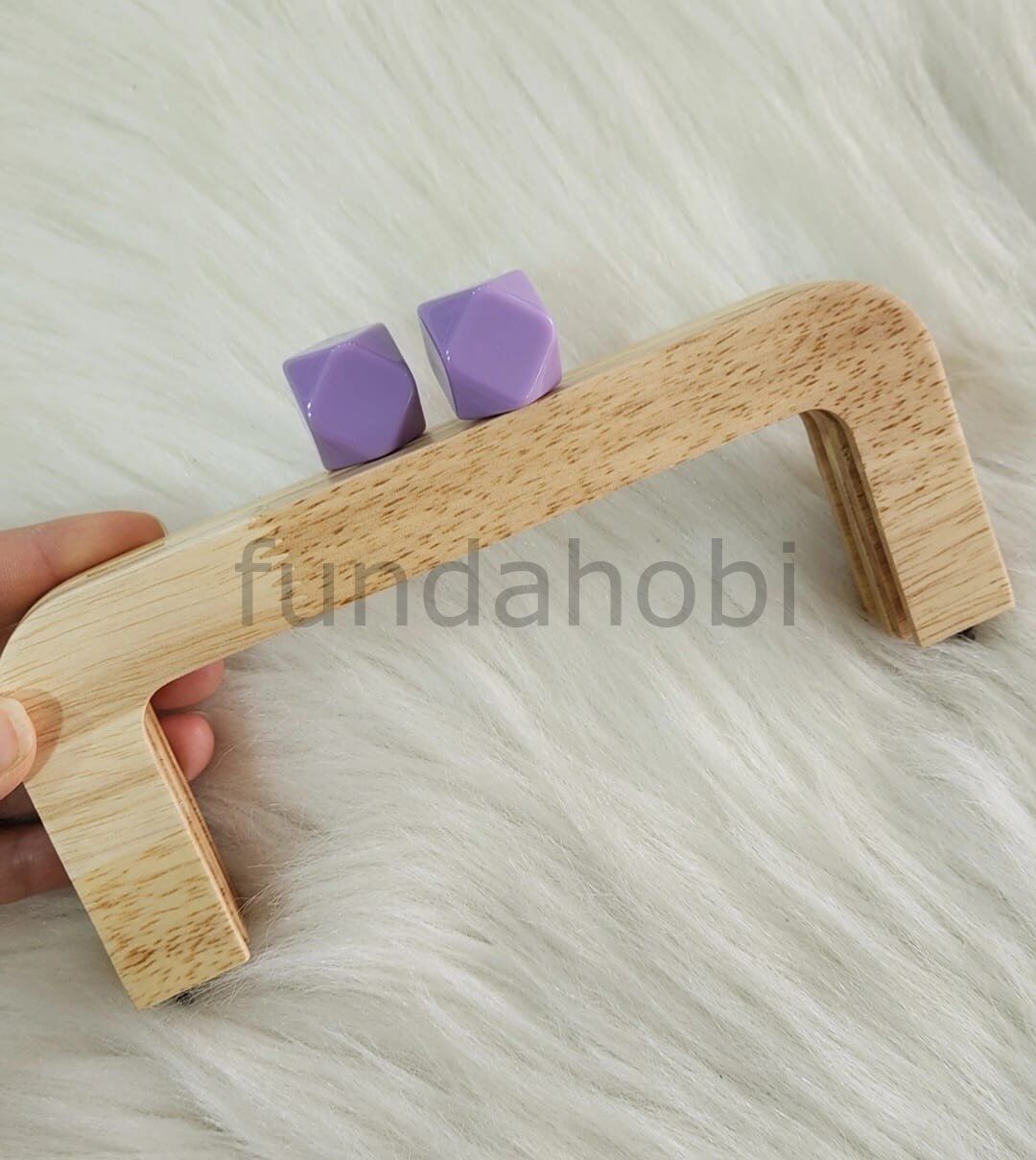 Boncuklu Mıknatıslı&Vidalı Ahşap Burs LİLA
