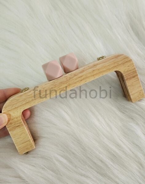 Boncuklu Mıknatıslı&Vidalı Ahşap Burs PUDRA