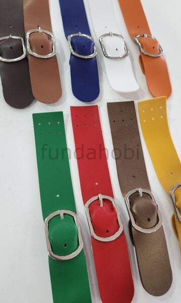 Tokalı Deri Çanta Kapama Kemeri - Çıtçıtlı Dil Kapağı (Gri)