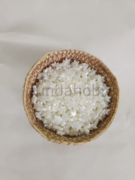 Sedefli Krem Yıldız İnci Boncuk 20 gr