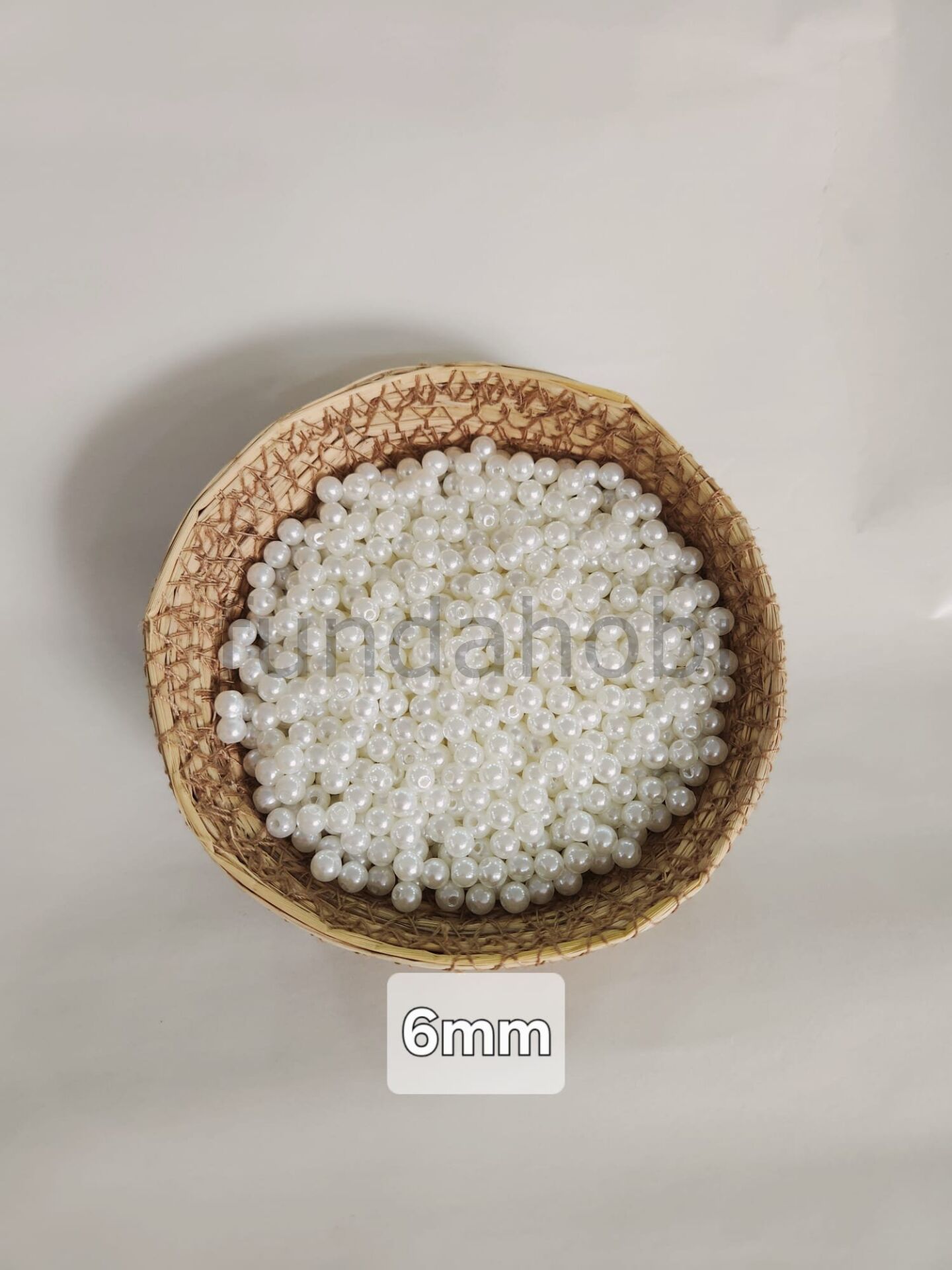6mm Yuvarlak Krem İnci Boncuk 30 gr