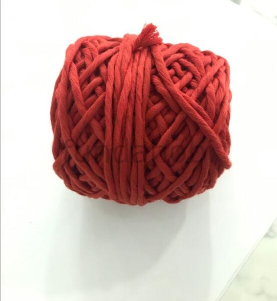 Kırmızı Pamuk Makrome İpi 3 mm