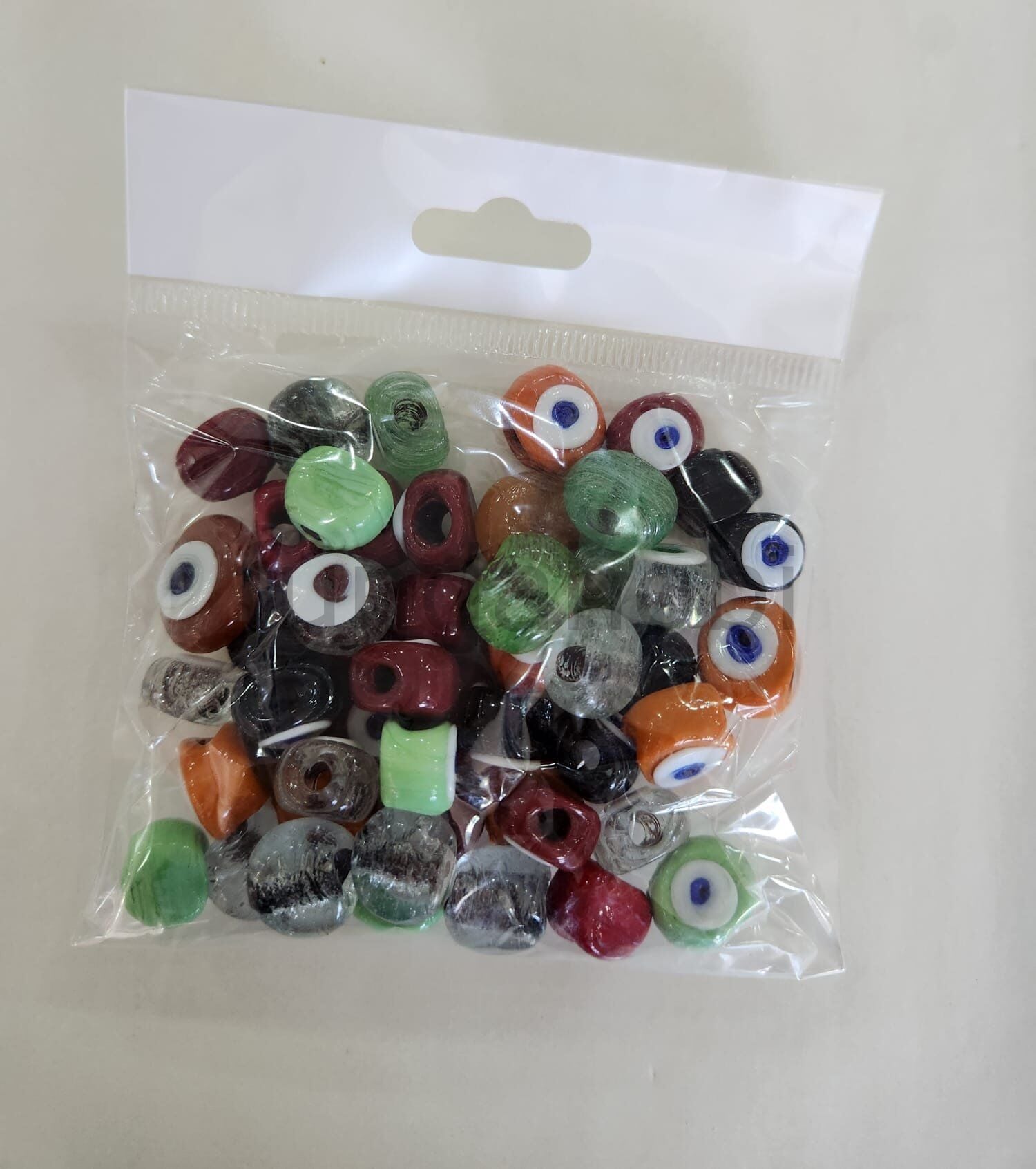 15 mm El Yapımı Cam Danagöz Nazar Boncuğu Karışık Renk - 50 Adet Ekonomik Paket
