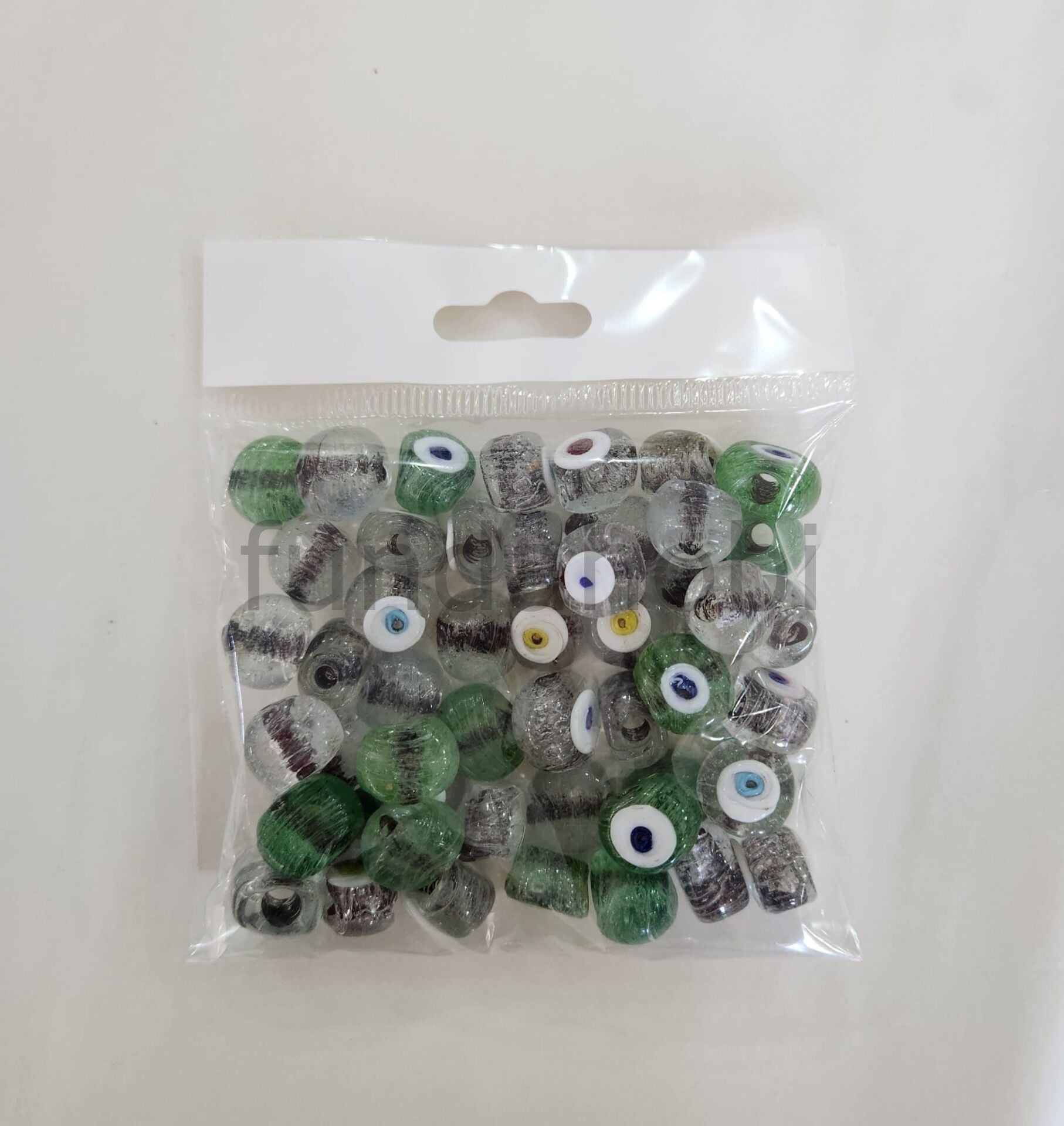 15 mm El Yapımı Cam Danagöz Nazar Boncuğu İki Renk - 50 Adet Ekonomik Paket