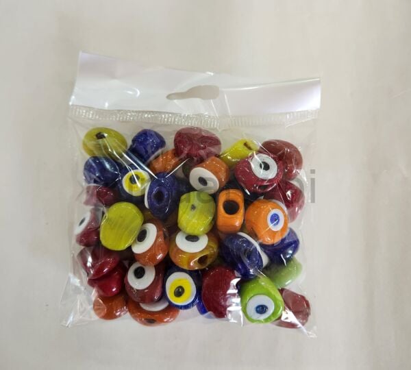 20 mm Büyük Boy Cam Danagöz Nazar Boncuğu Karışık Renk - 50 Adet Hobilik Ekonomik Paket
