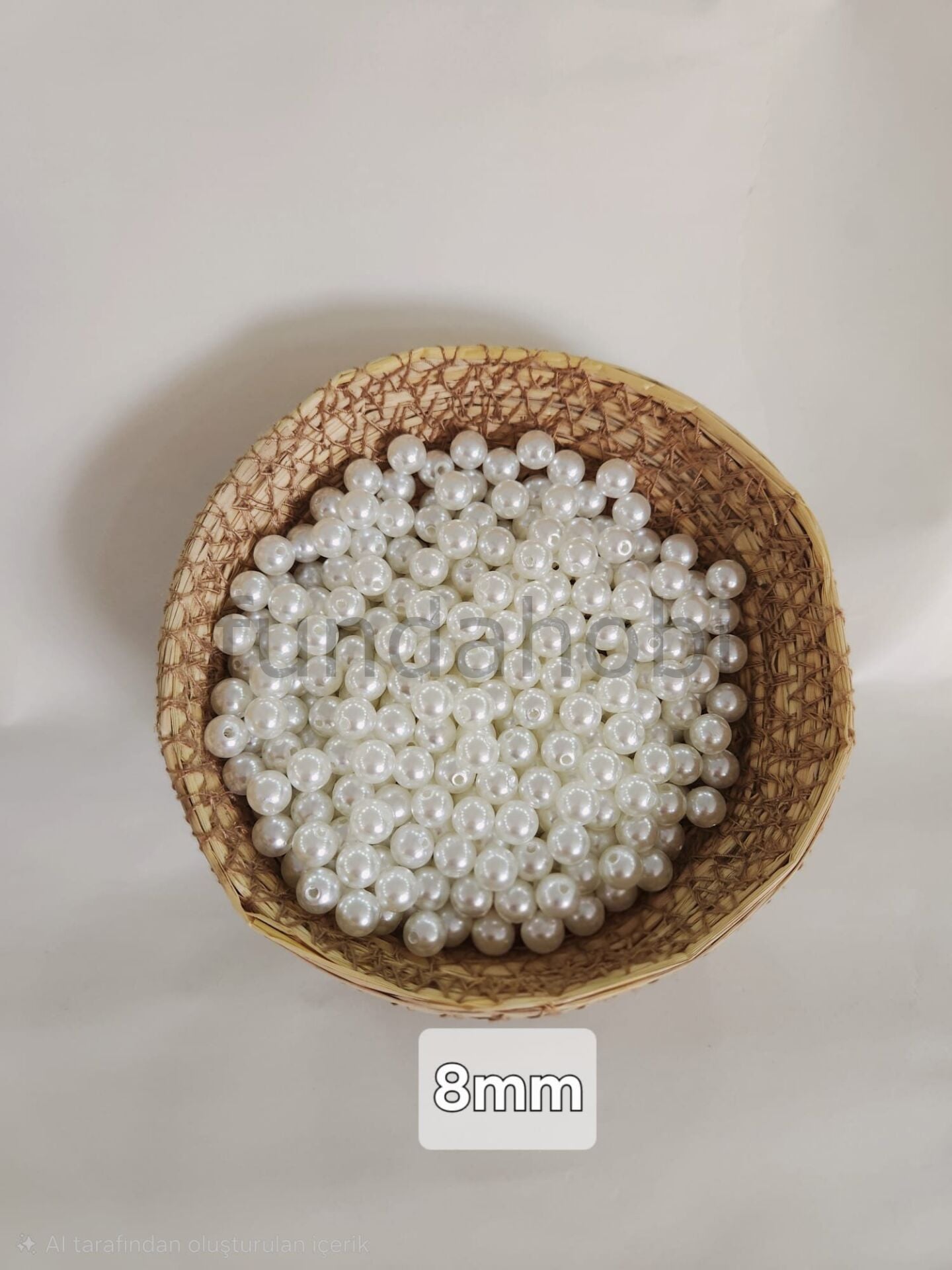 8 mm Krem İnci Boncuk 30 gr - Takı ve Tasarım Malzemesi