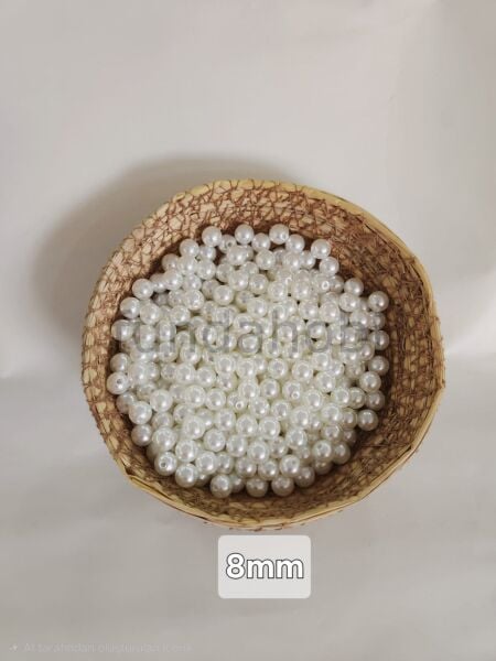 8 mm Krem İnci Boncuk 30 gr - Takı ve Tasarım Malzemesi